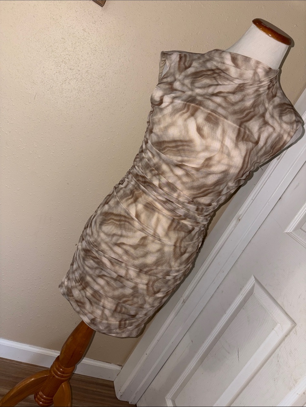 Fashion Nova goddess ruched mesh turtle neck micro mini dress